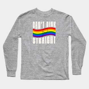 Pickleball Pride Can't Dink Straight Pride Flag Long Sleeve T-Shirt